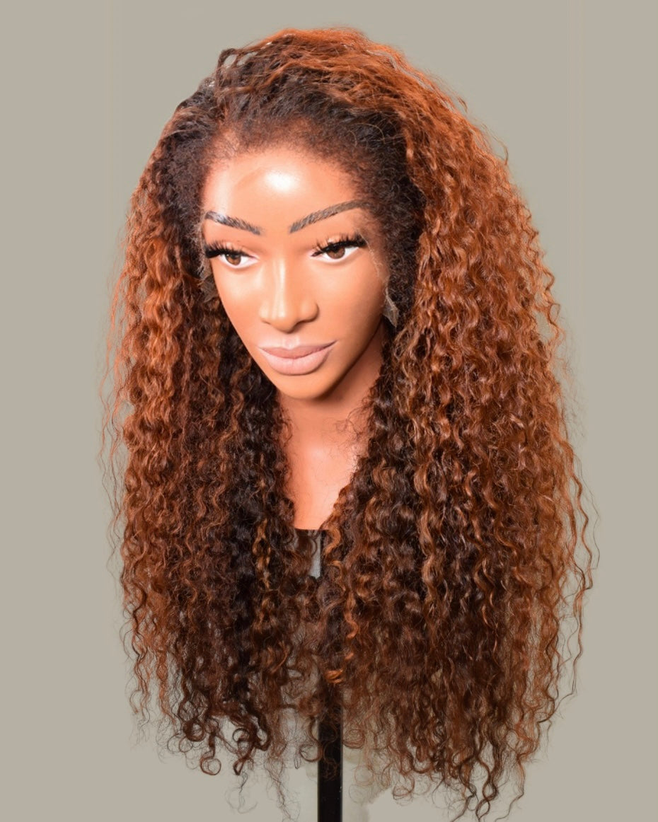 HD Burnt Orange Curly Virgin Wigs (in stock)