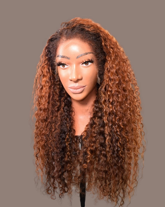 HD Burnt Orange Curly Virgin Wigs (in stock)